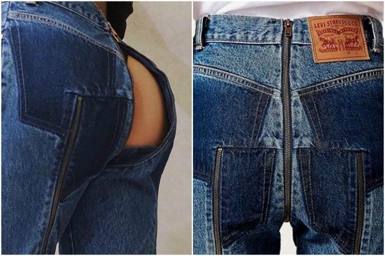 Và chiếc quần với đường kéo khoá táo bạo đằng sau của Levi’s