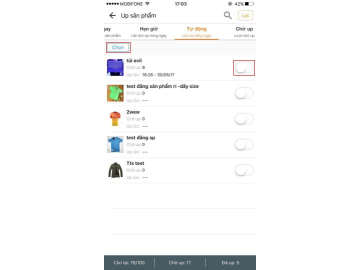 huong dan up san pham cho app
