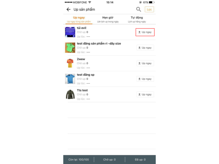 huong dan up san pham cho app