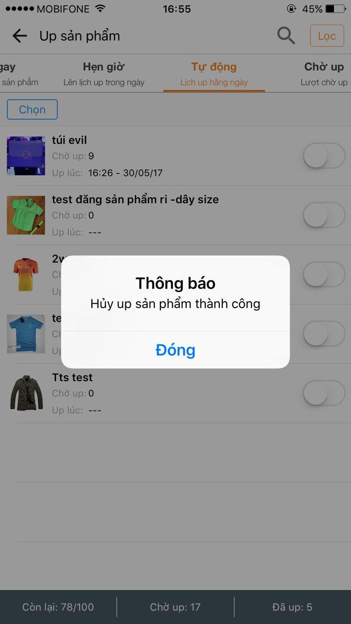 huong dan up san pham cho app