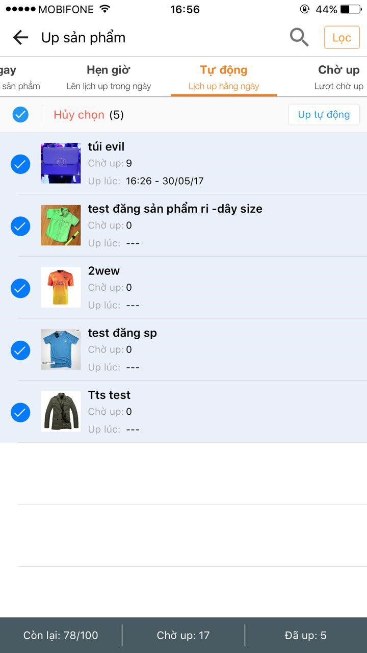 huong dan up san pham cho app