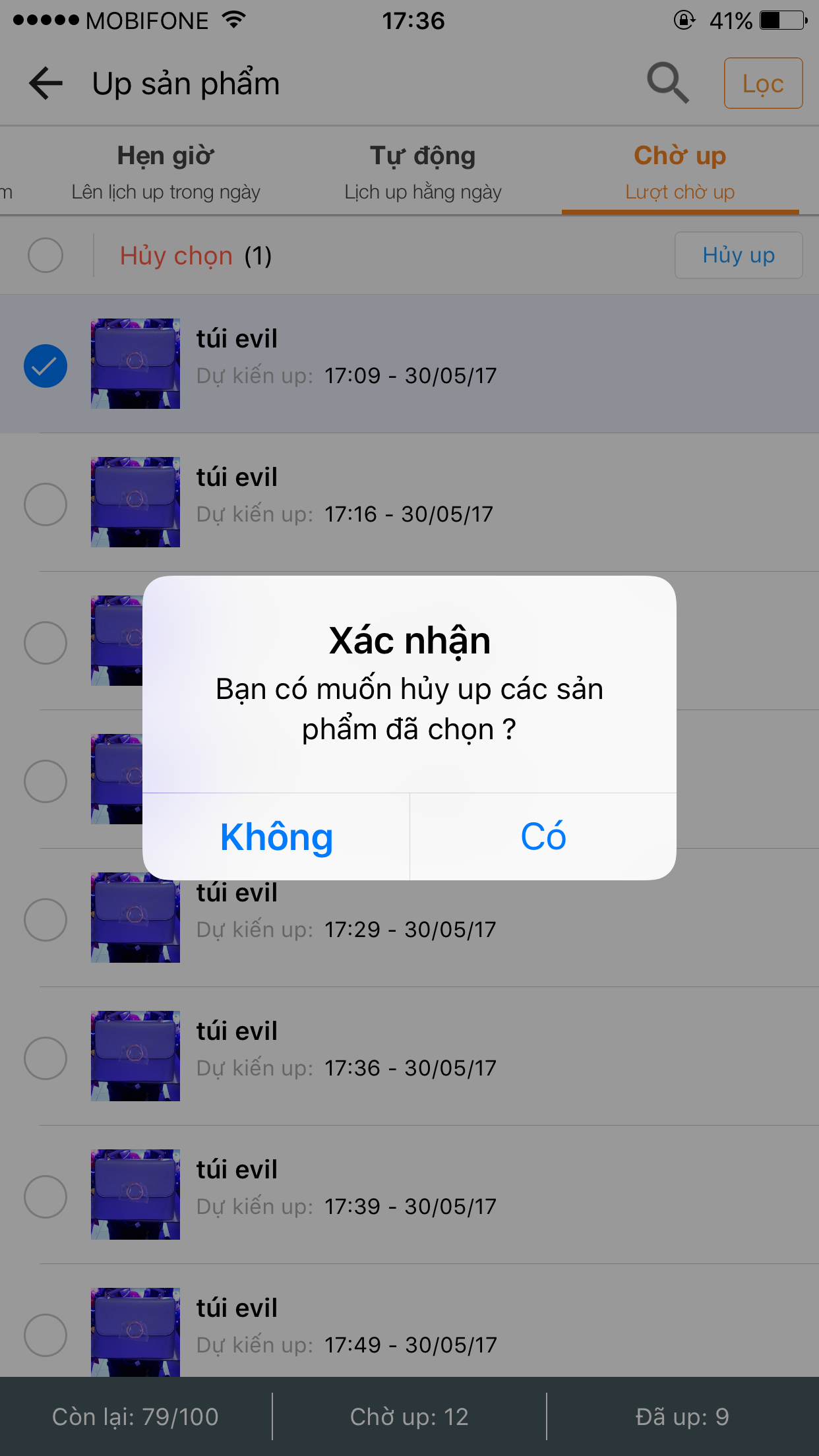 huong dan up san pham cho app