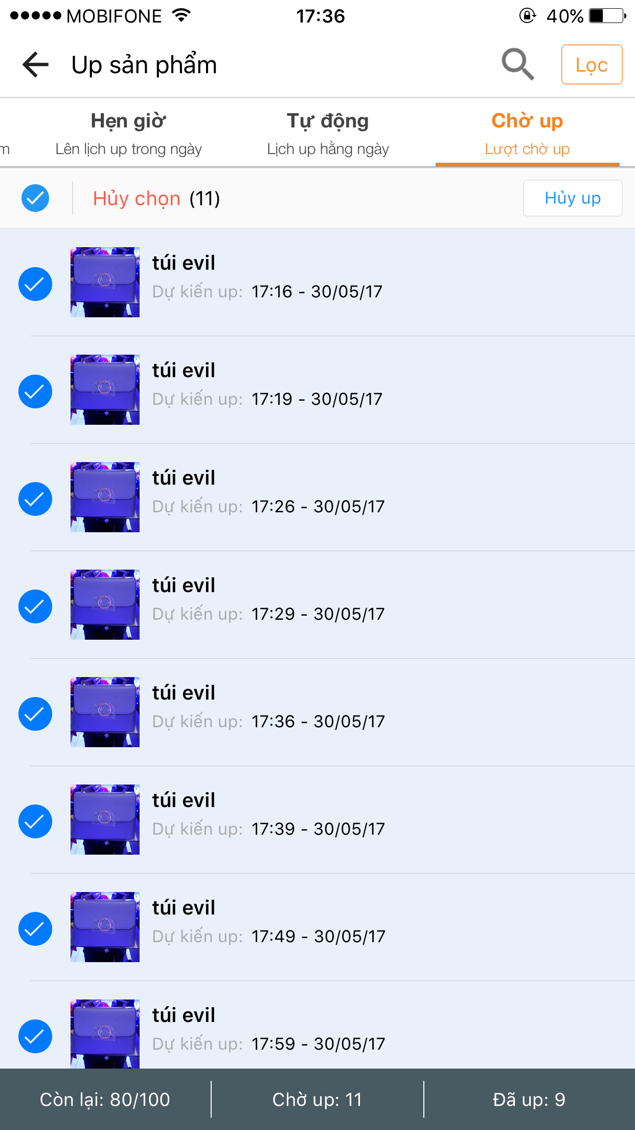 huong dan up san pham cho app