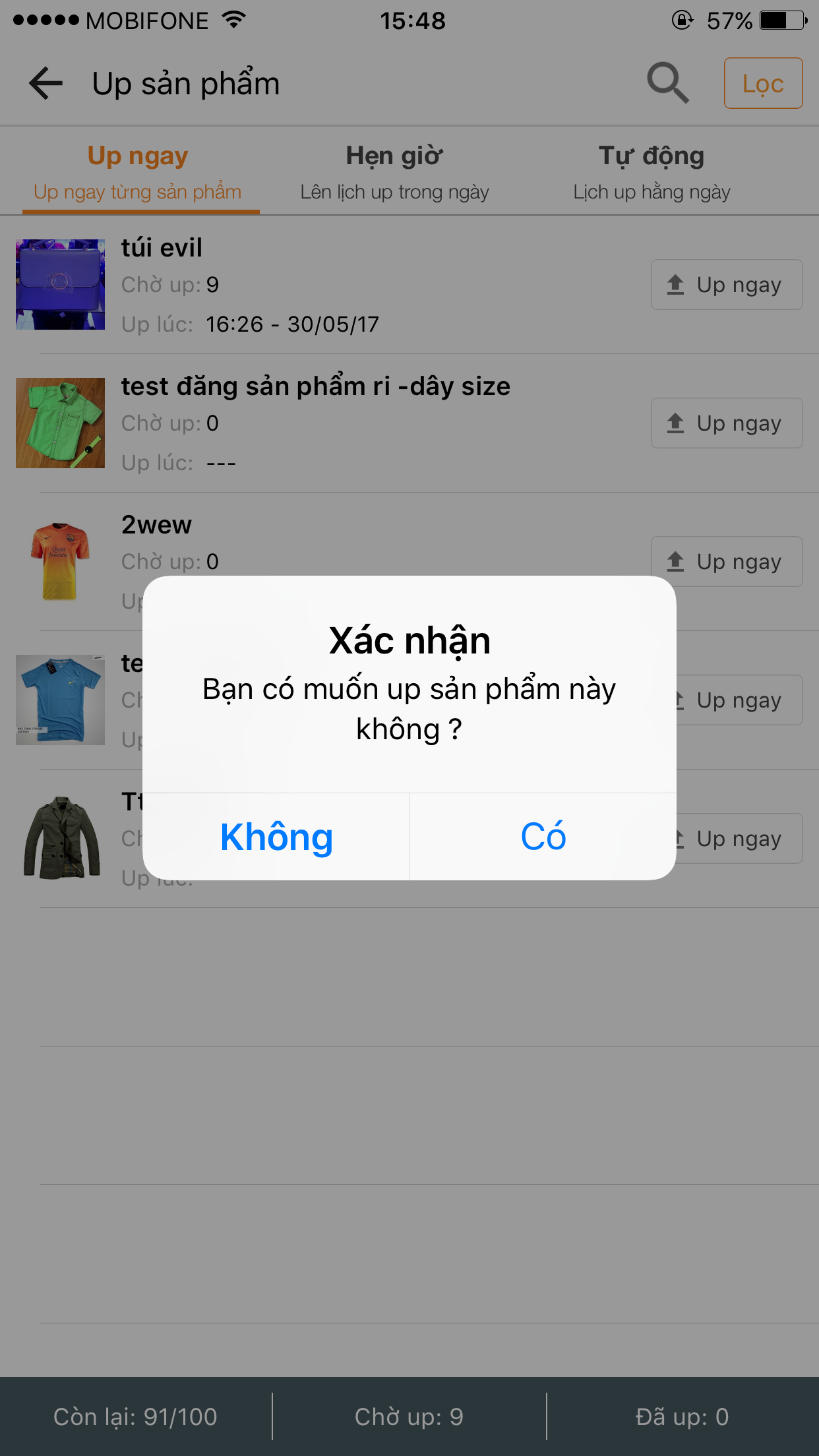 huong dan up san pham cho app