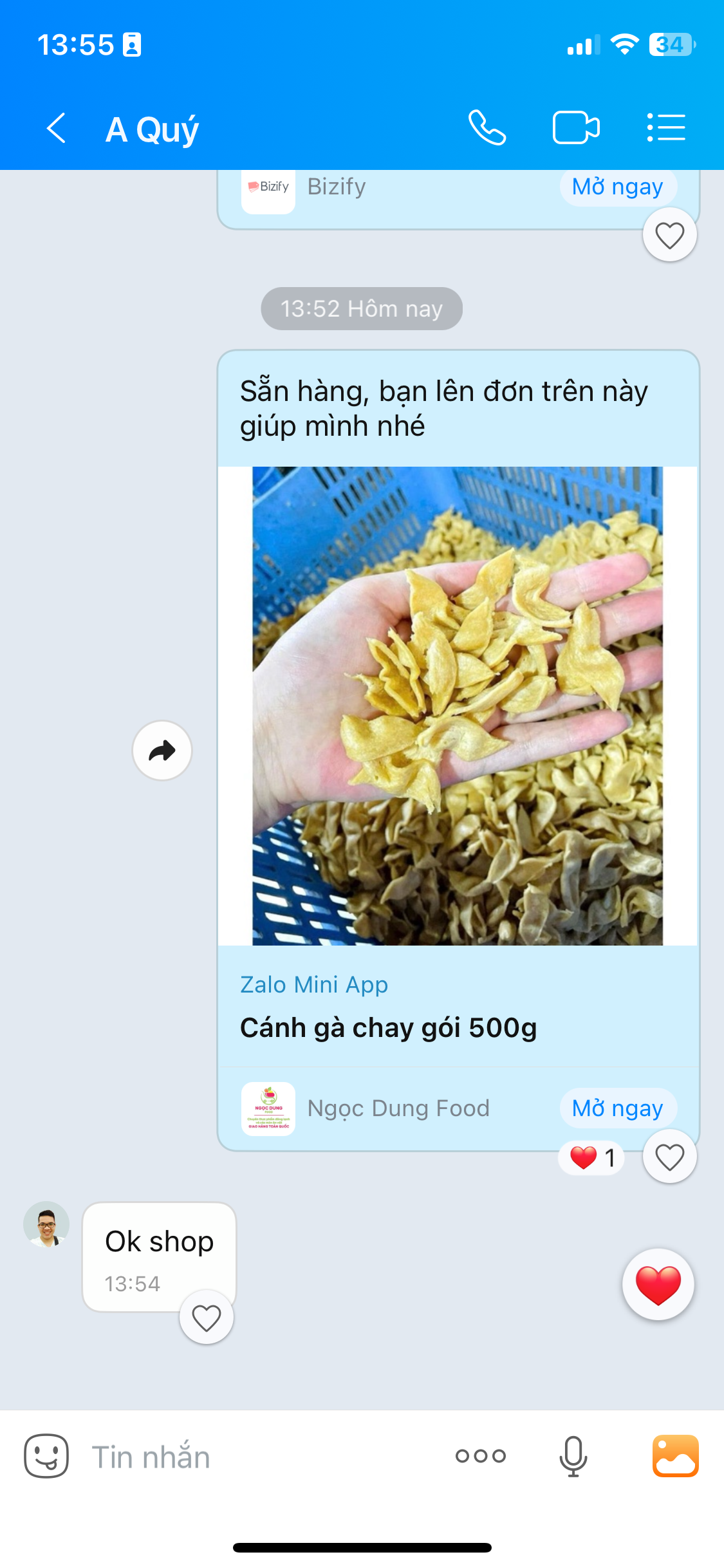 Tin nhắn với khách hàng
