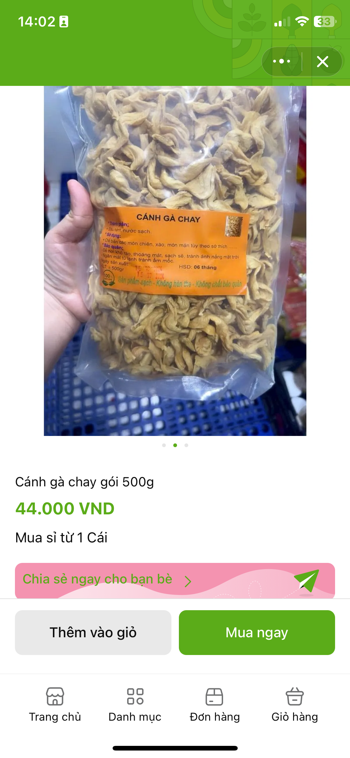Ấn vào đến trang đặt hàng trực tiếp