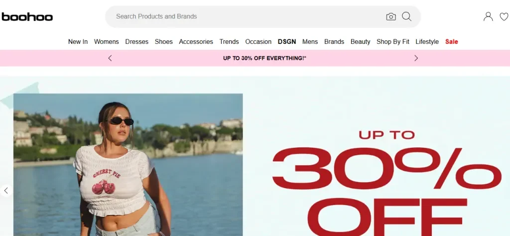 Trang chủ của Boohoo