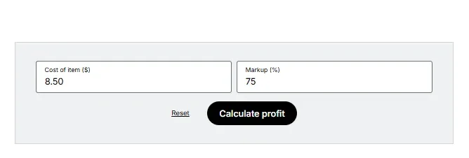 Hình chụp màn hình máy tính giá của Shopify