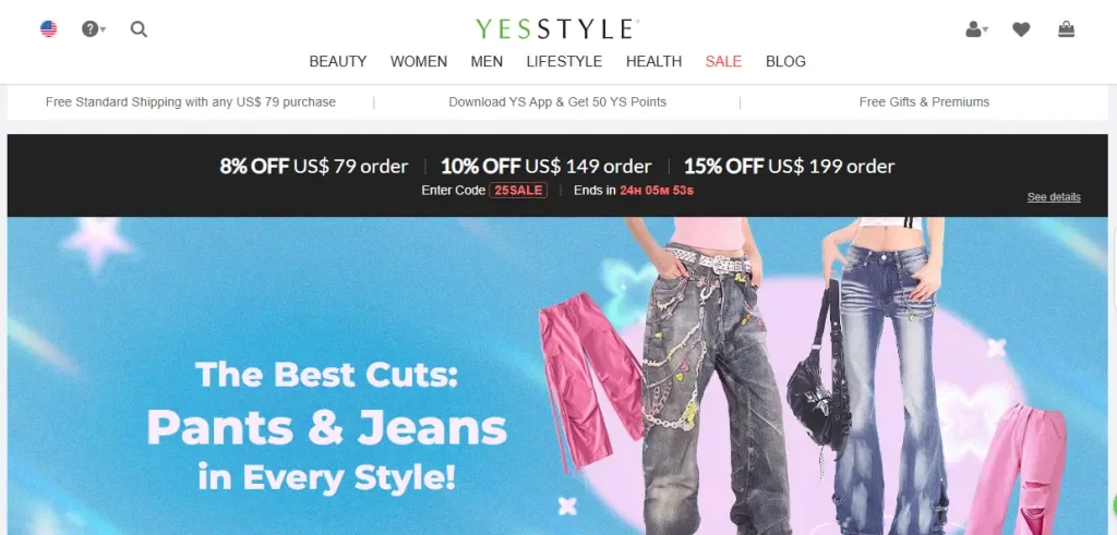Trang chủ của YesStyle