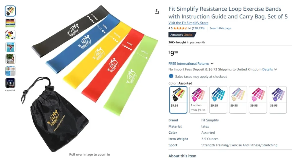Fit Simplify Vòng Dây Kháng Lực Tập Thể Dục – Bộ 5 Cấp Độ