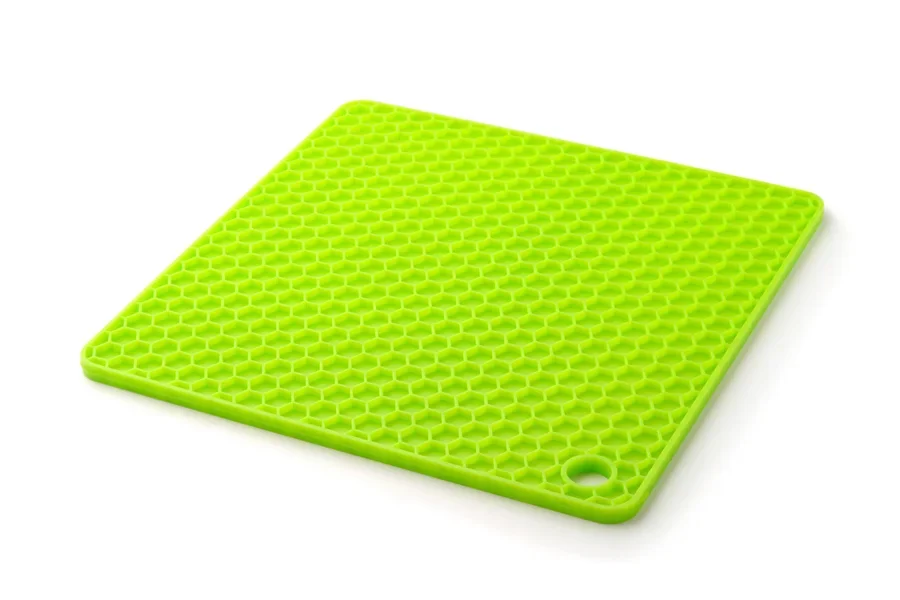 Đế lót silicone xanh trên nền trắng
