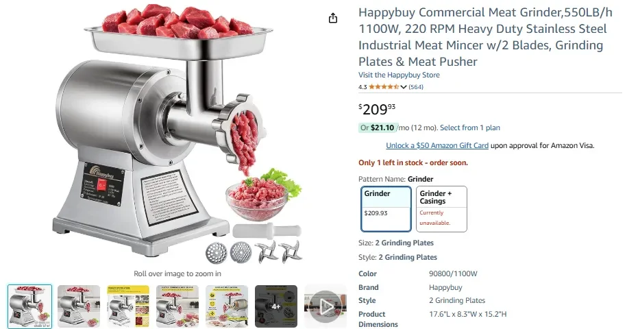 Máy Xay Thịt Thương Mại Happybuy