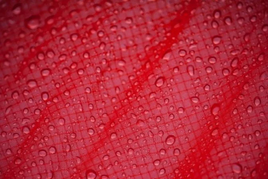 Panel of water-resistant fabric