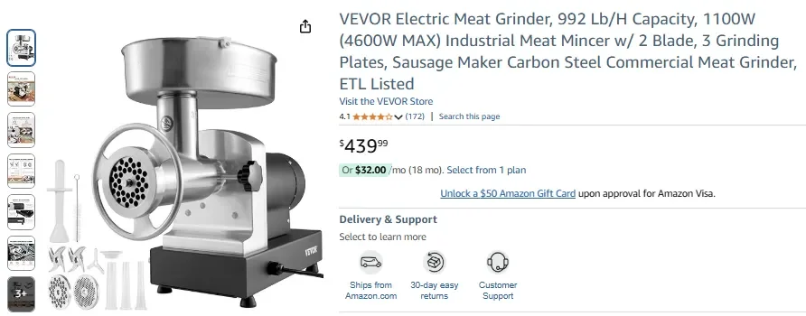 Máy Xay Thịt Điện VEVOR